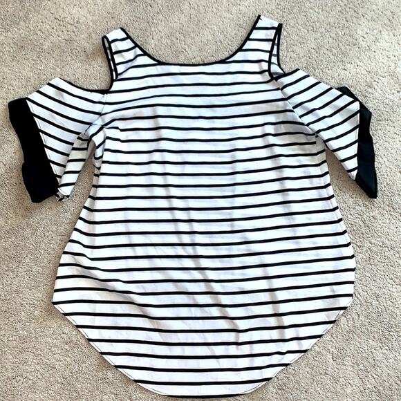 Bisou Bisou Cold Should Striped Blouse Sz M - Picture 6 of 6